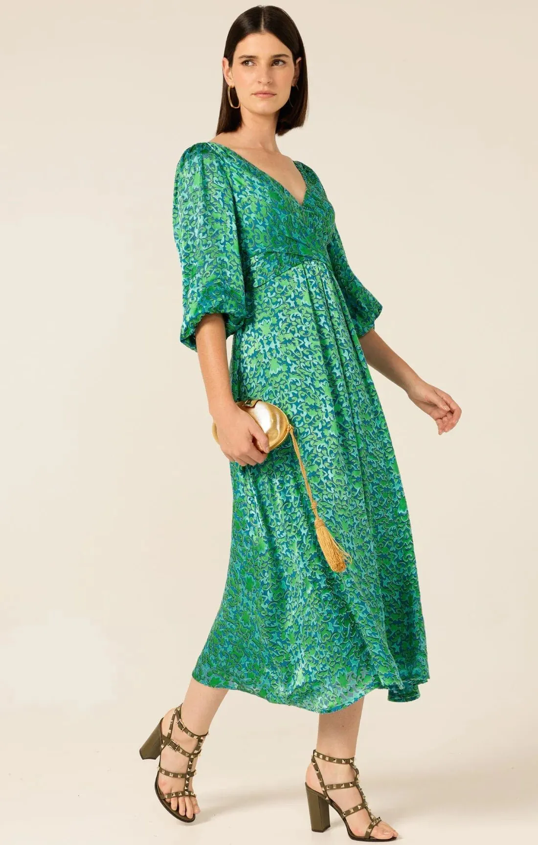 Ethereal Eden Silk Midi Dress