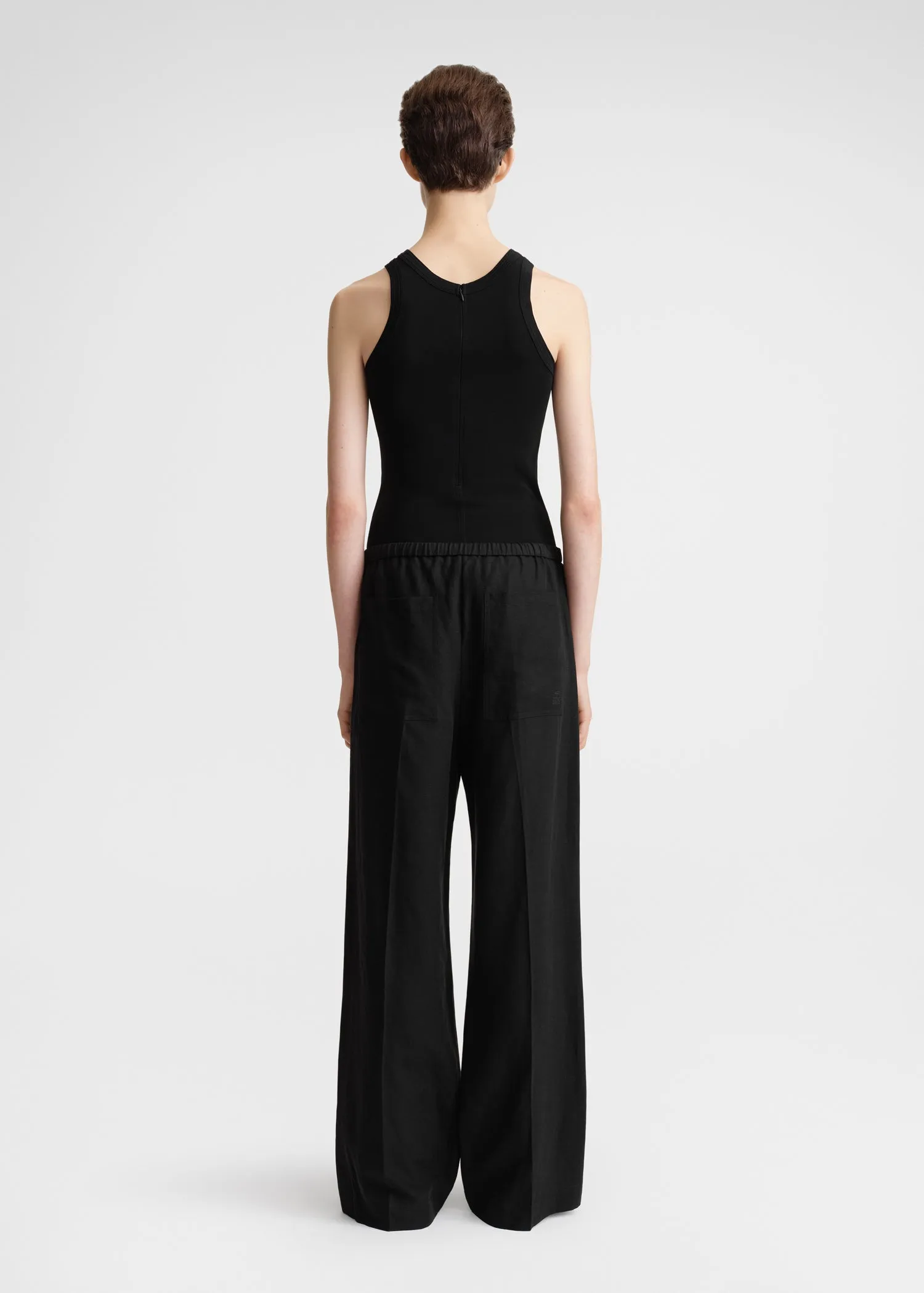 Fluid drawstring trousers black