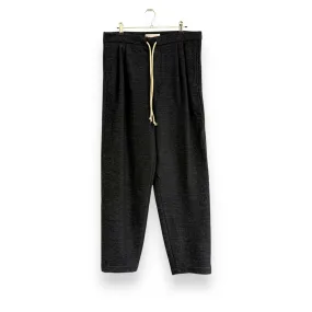 Frank Leder Textured Wool Drawstring Trouser navy