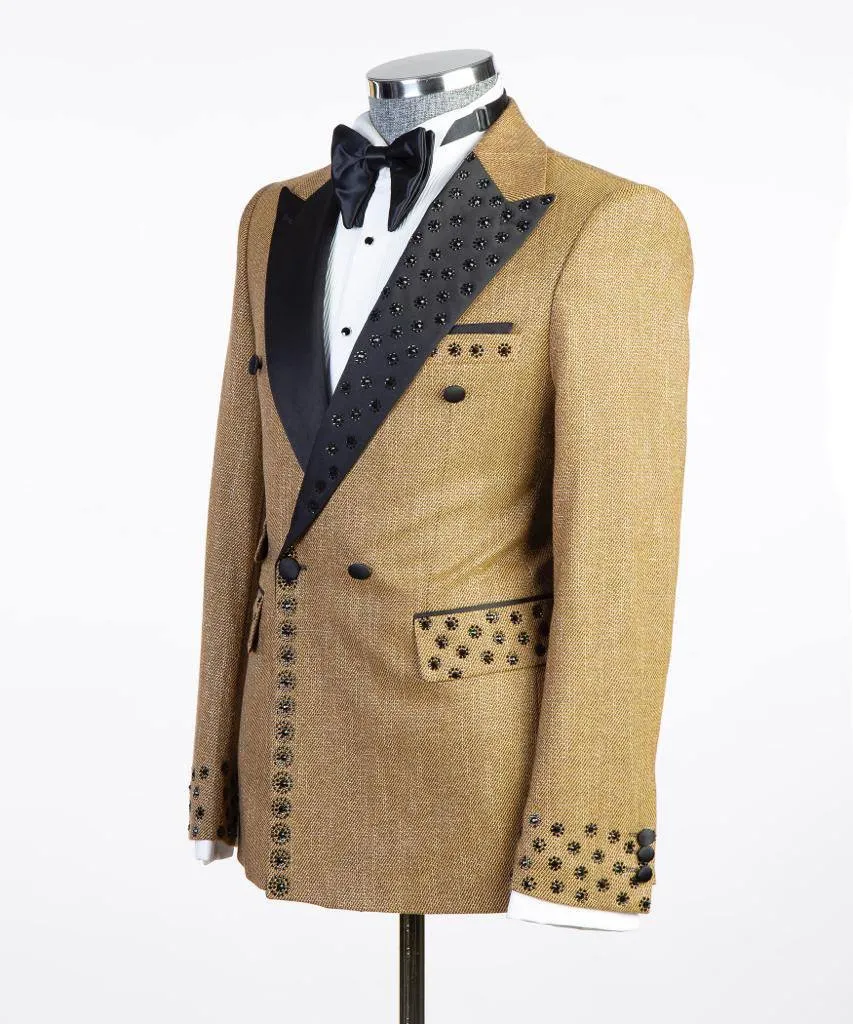 Gold 2 Piece Suit For Men