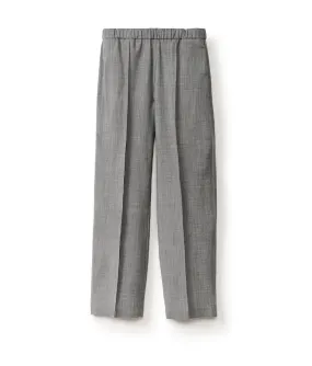 Grey Wool Elastic Waist Trousers