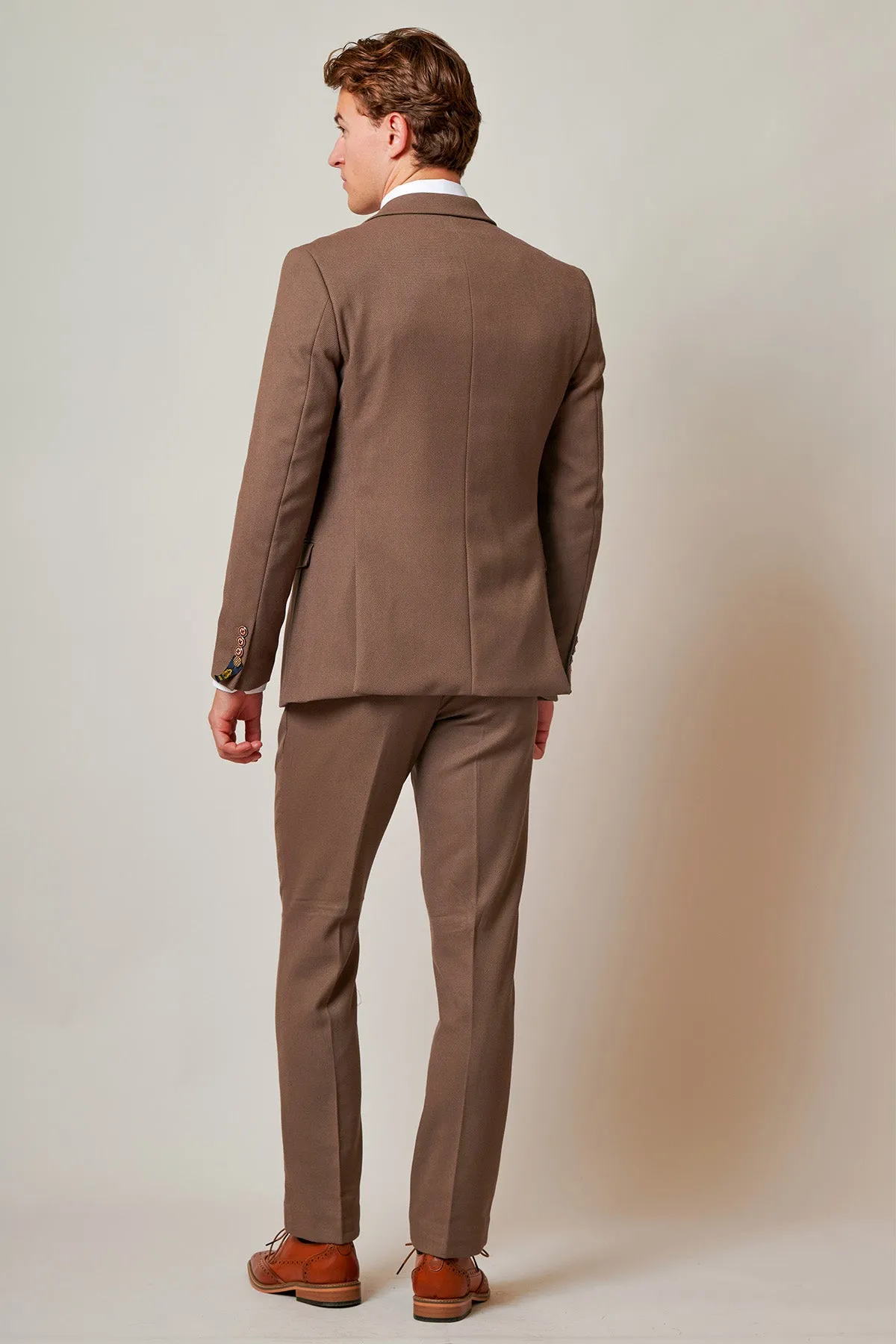 HM5 - Tan Tailored Three Piece Suit