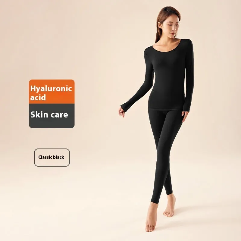 Hyaluronic Acid Moisturizing Warm Long Sleeves Trousers Heating And Warm-keeping Suit Women