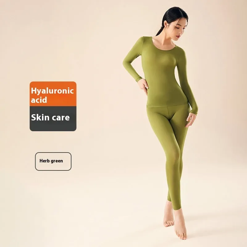 Hyaluronic Acid Moisturizing Warm Long Sleeves Trousers Heating And Warm-keeping Suit Women