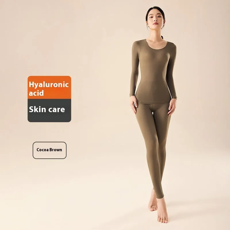 Hyaluronic Acid Moisturizing Warm Long Sleeves Trousers Heating And Warm-keeping Suit Women