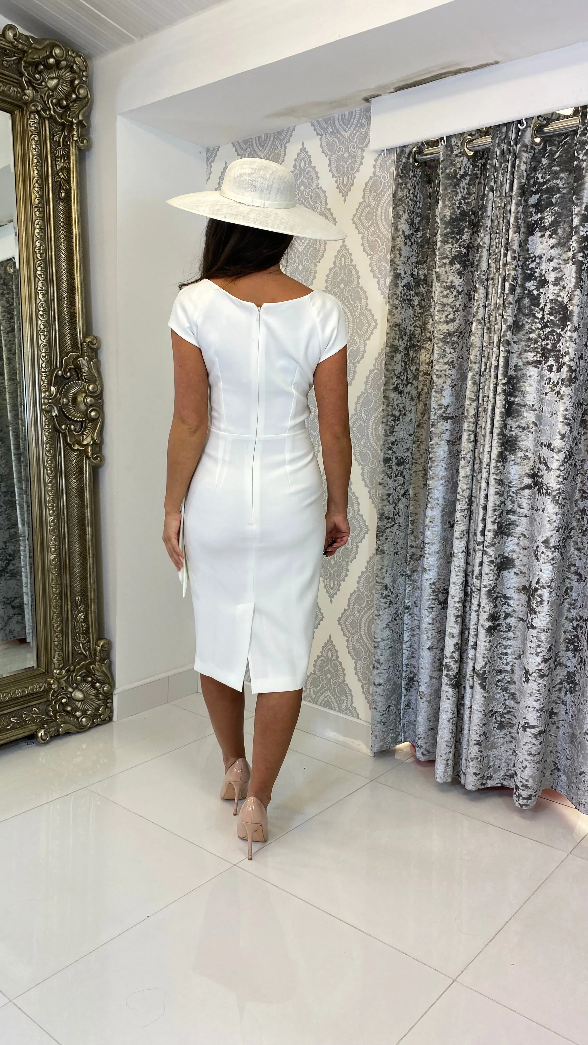 Ivory Hourglass Midi Dress