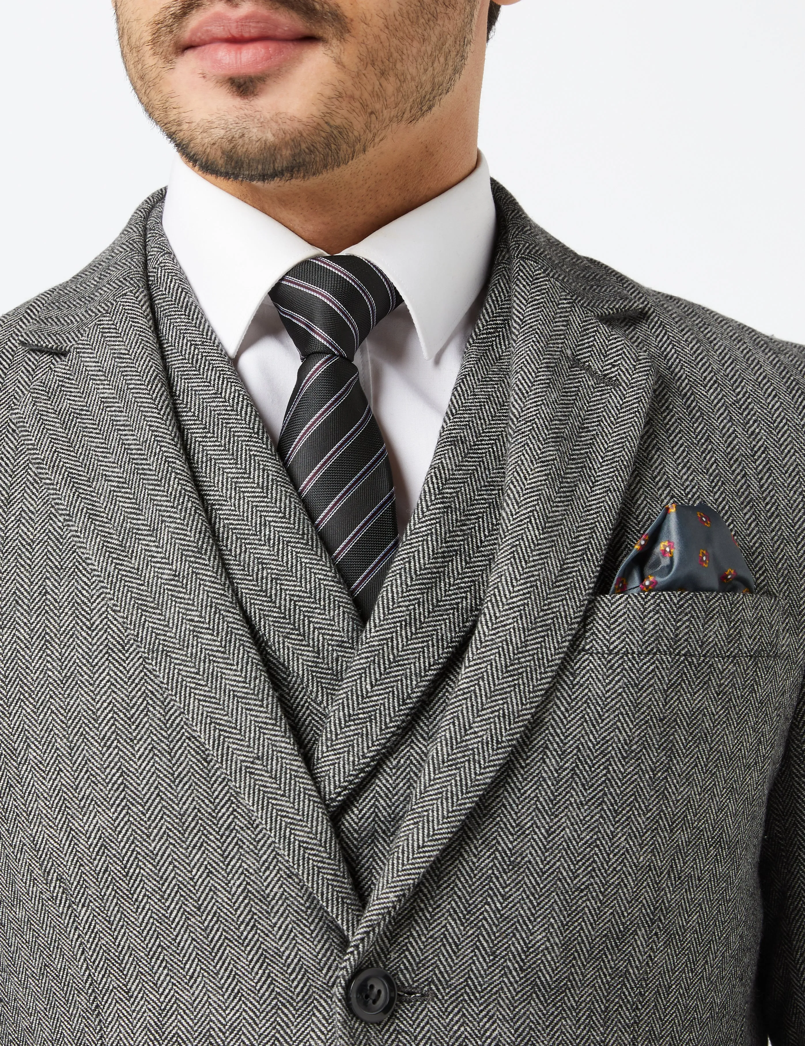 JAX - GREY HERRINGBONE TWEED SUIT