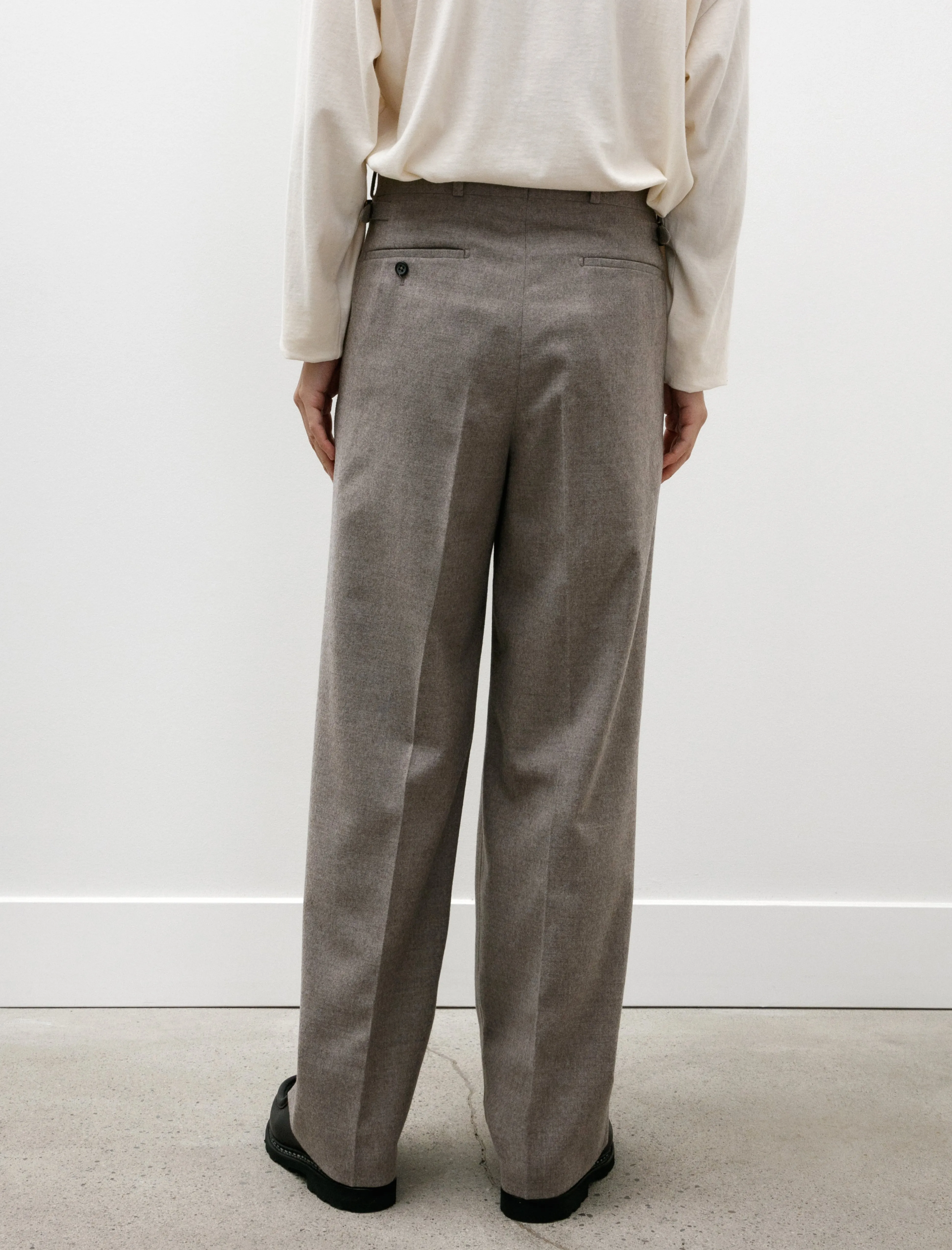 Jefferly Flannel Trousers Camel Grey