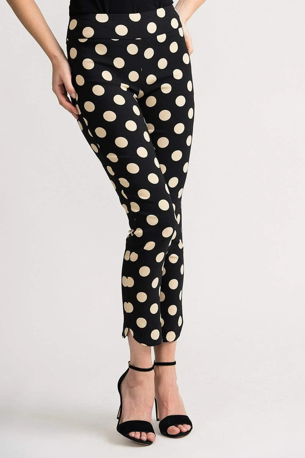 Joseph Ribkoff Black and Beige Spotted 202169 Trousers 113