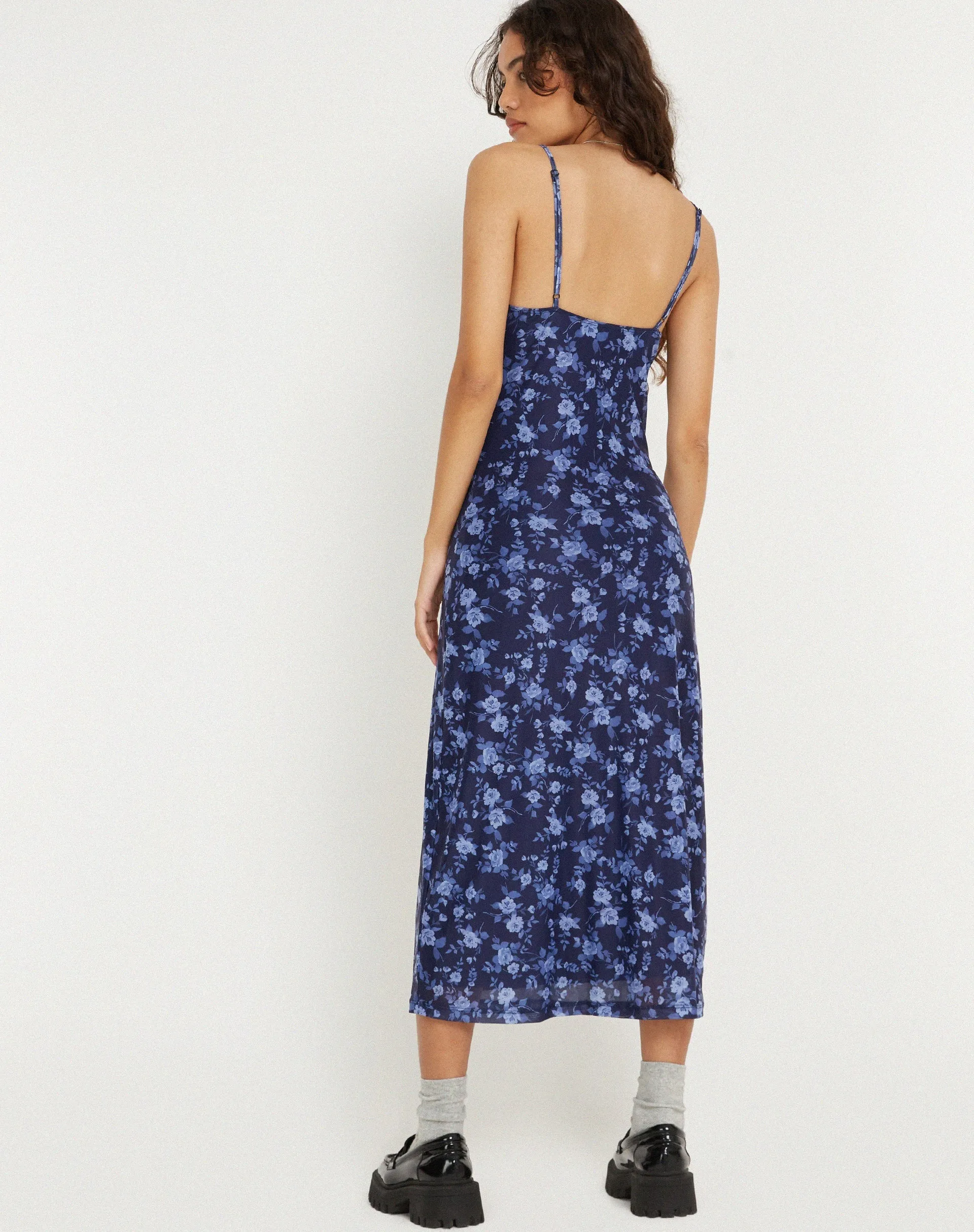 Kalana Printed Midi Dress in Pretty Floral Navy