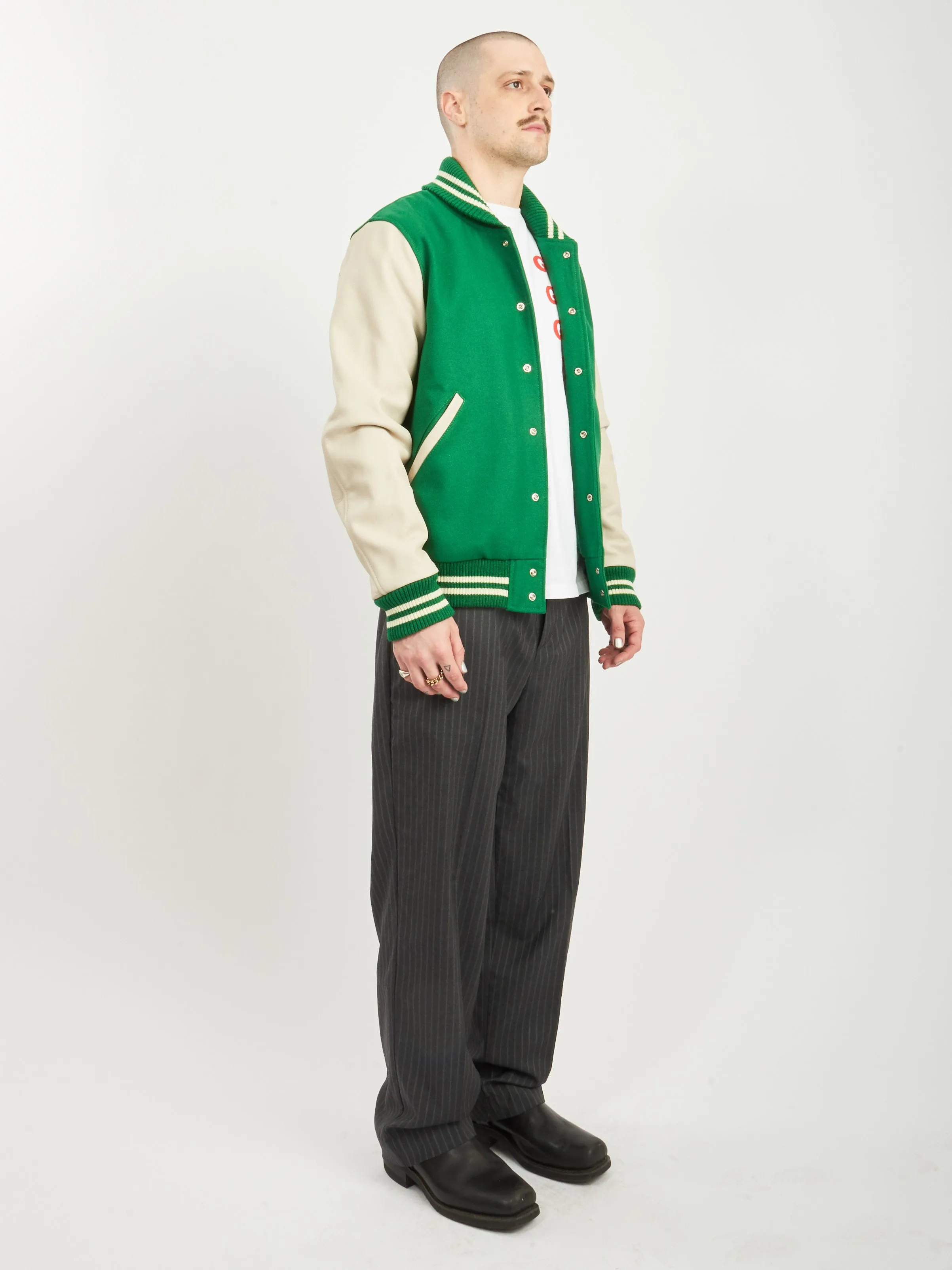 Kelly Green/Milk Varsity Jacket