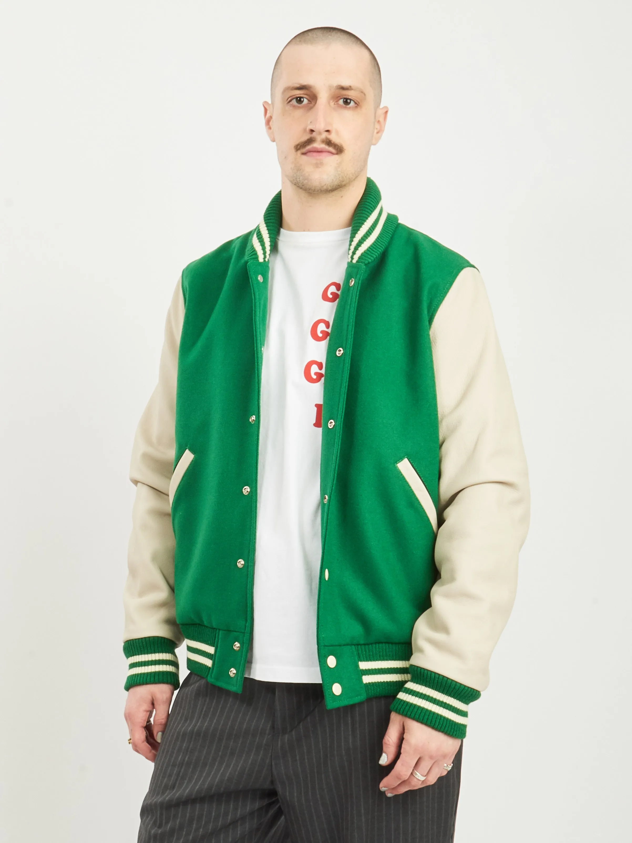 Kelly Green/Milk Varsity Jacket