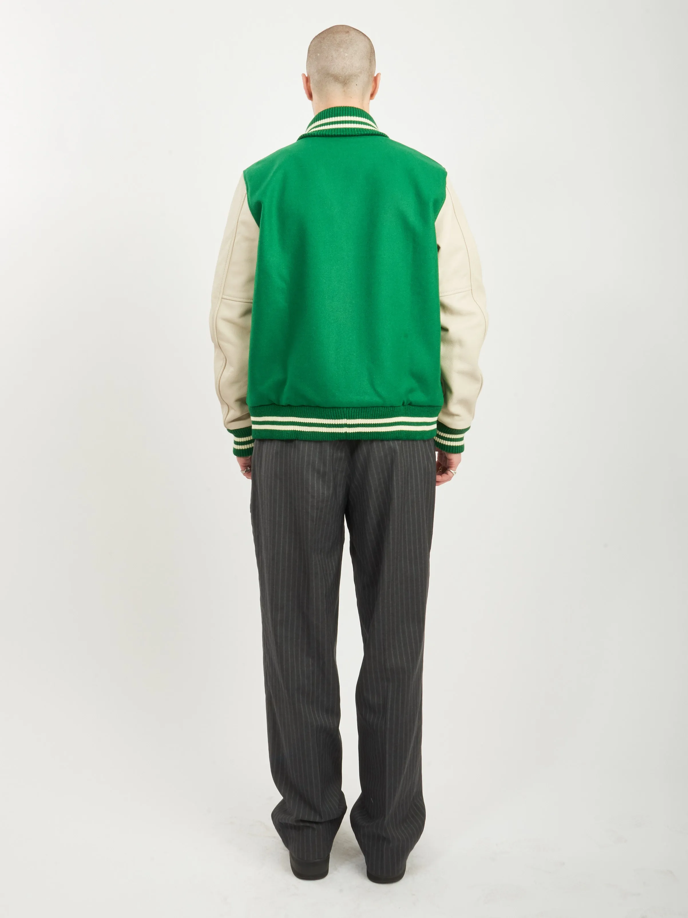 Kelly Green/Milk Varsity Jacket