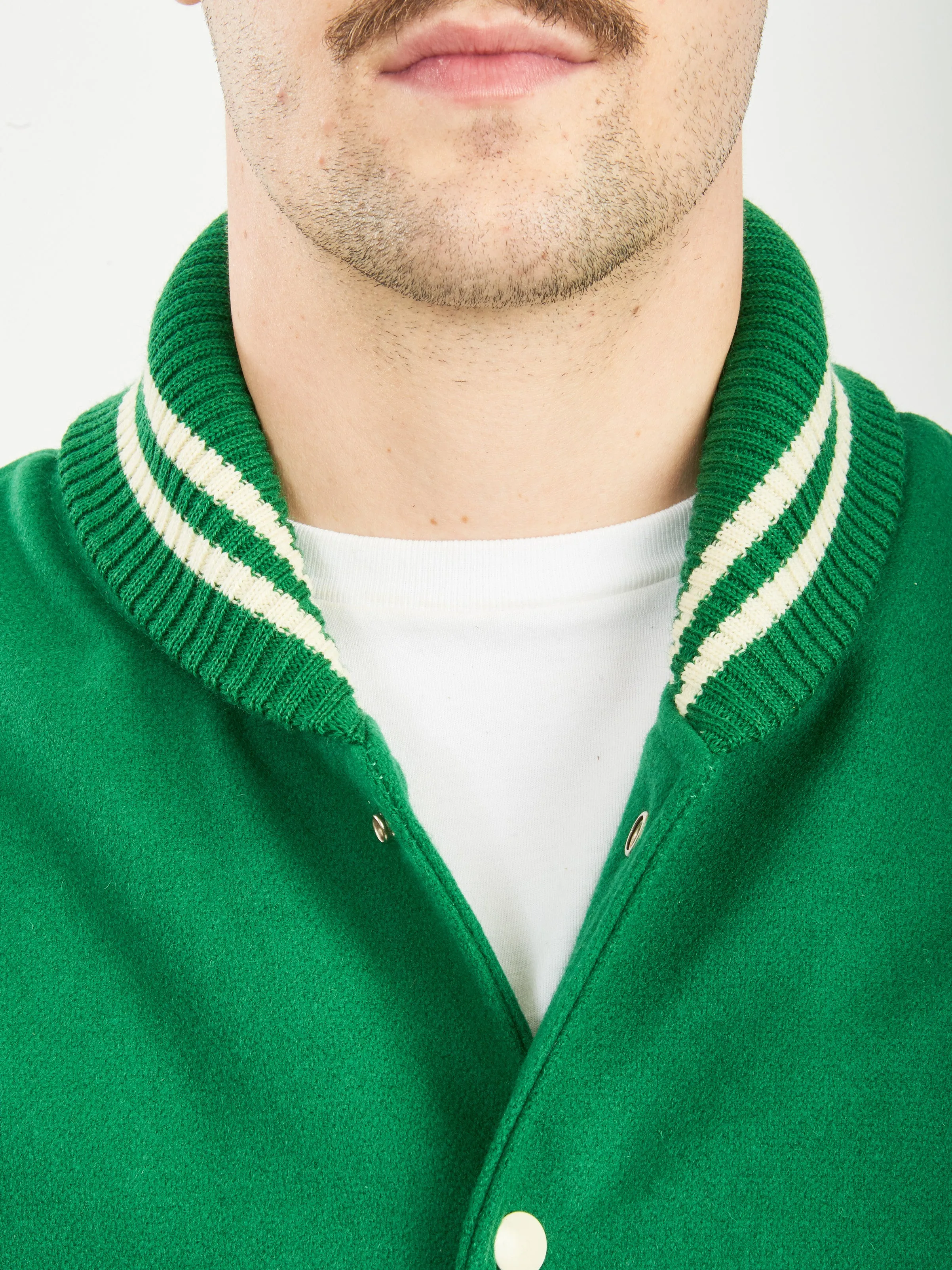 Kelly Green/Milk Varsity Jacket