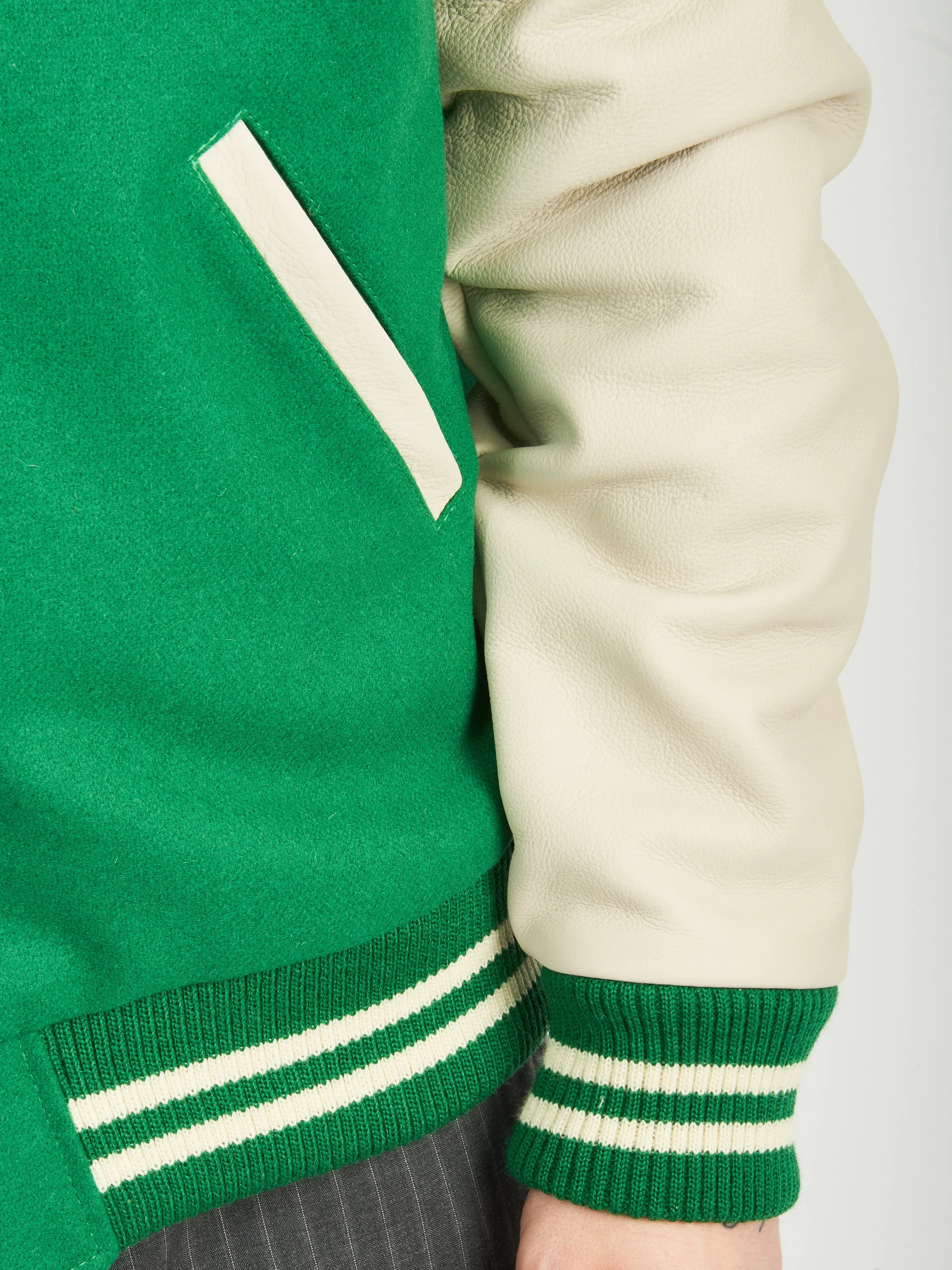 Kelly Green/Milk Varsity Jacket