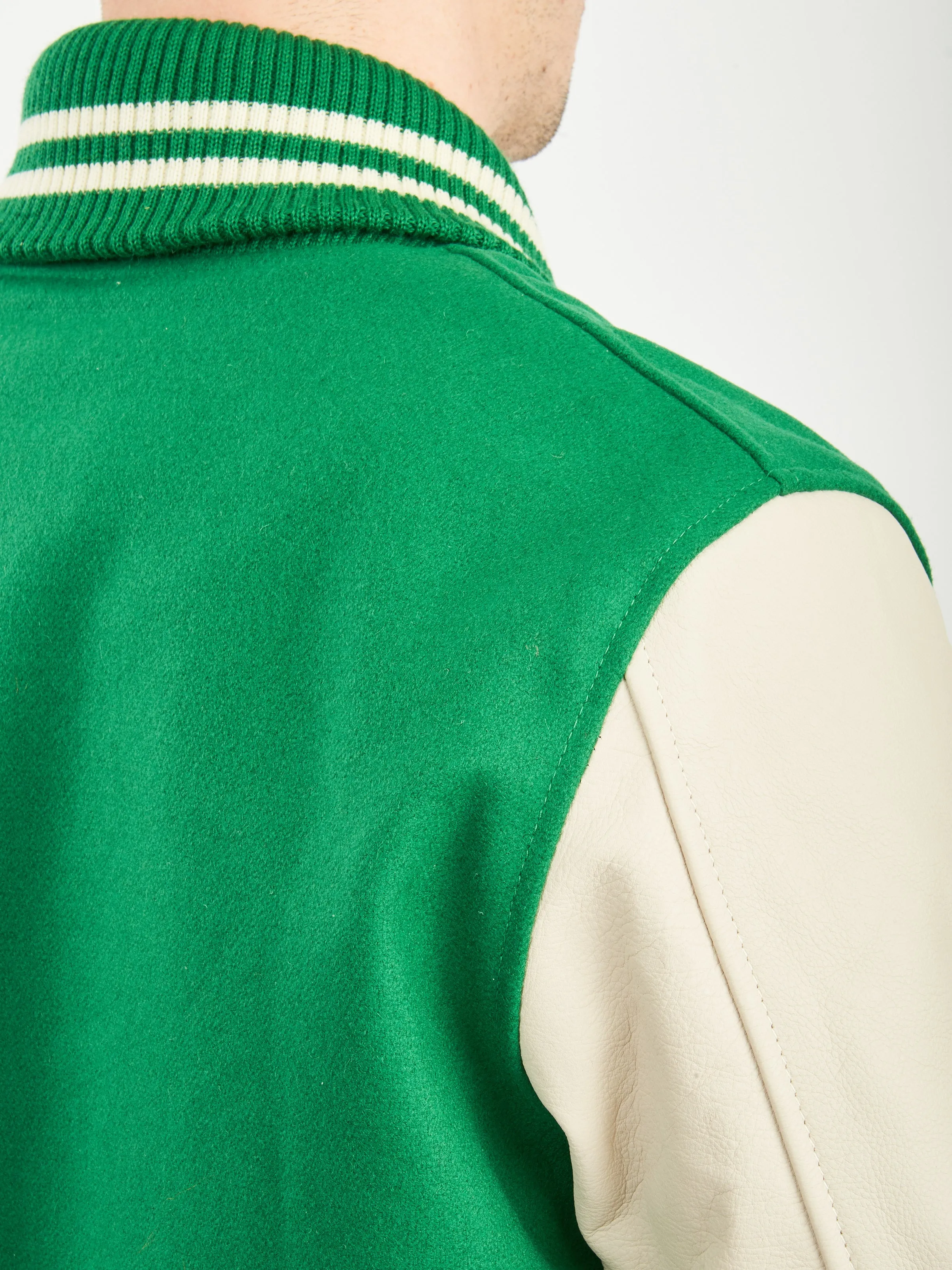 Kelly Green/Milk Varsity Jacket