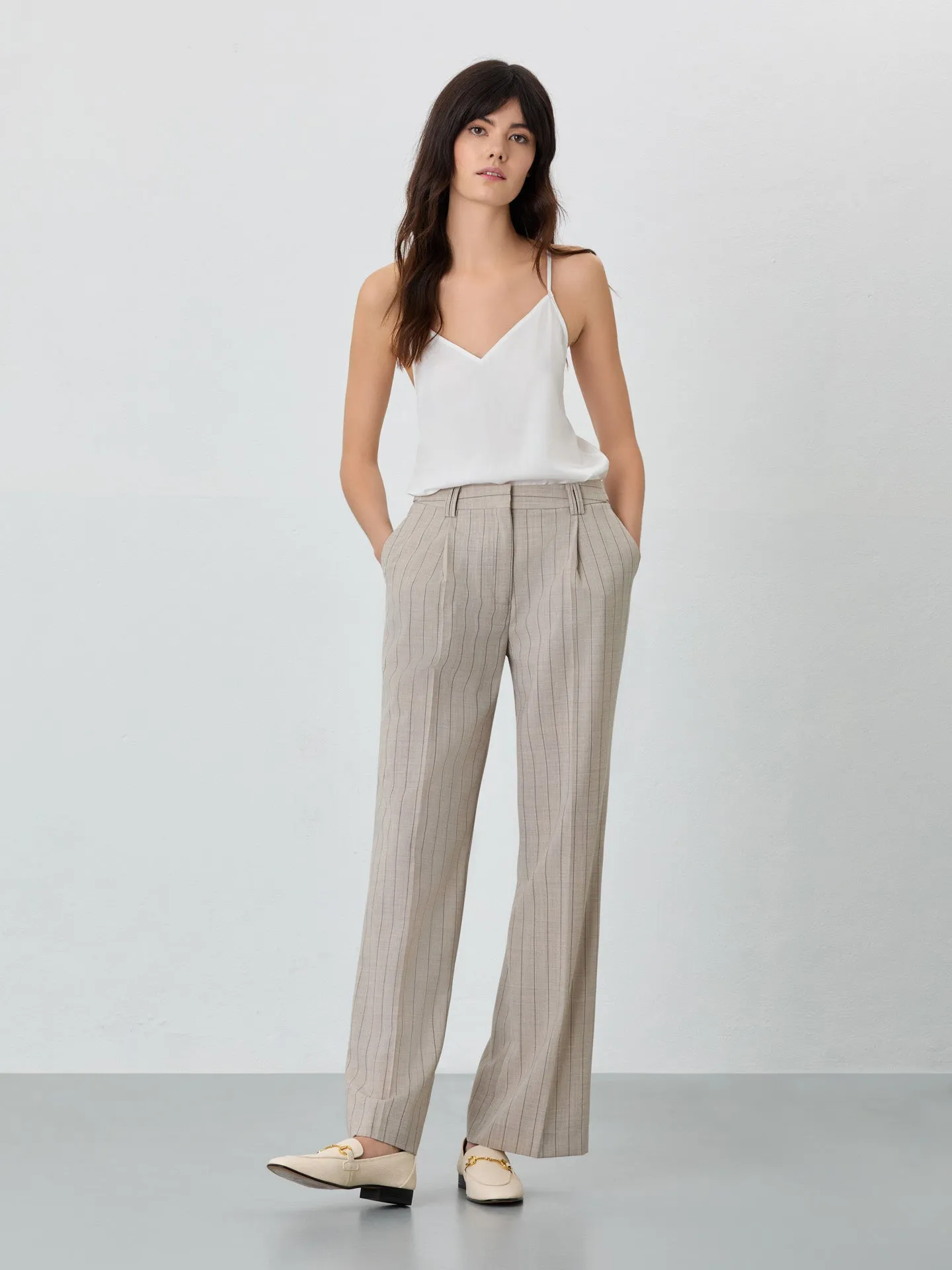 Loose Fit Trousers In Wool Blend