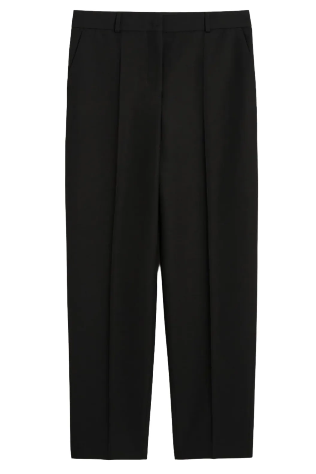 Low Waist Satin Trousers - Black