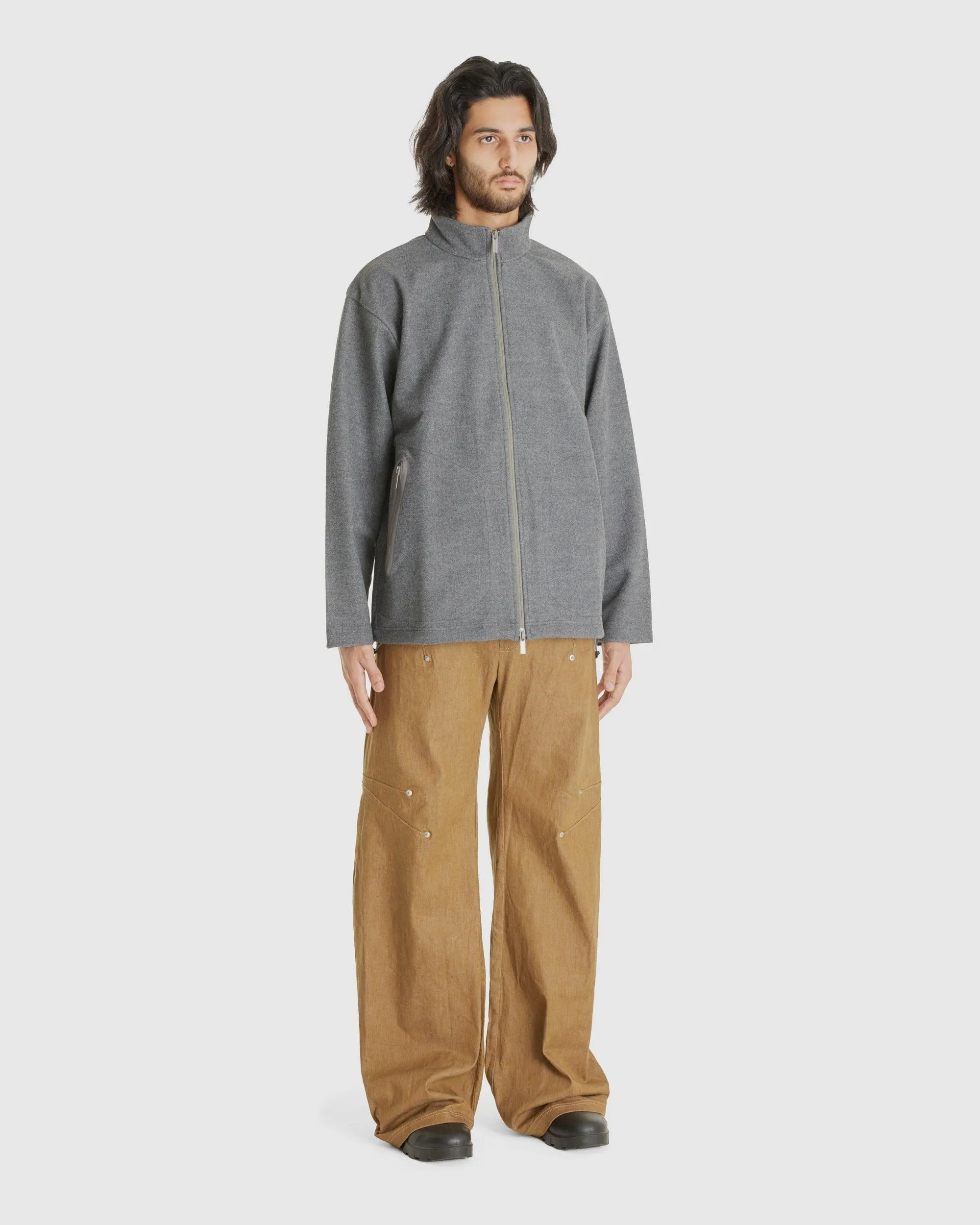 Max Creased Curved Baggy Denim Trousers