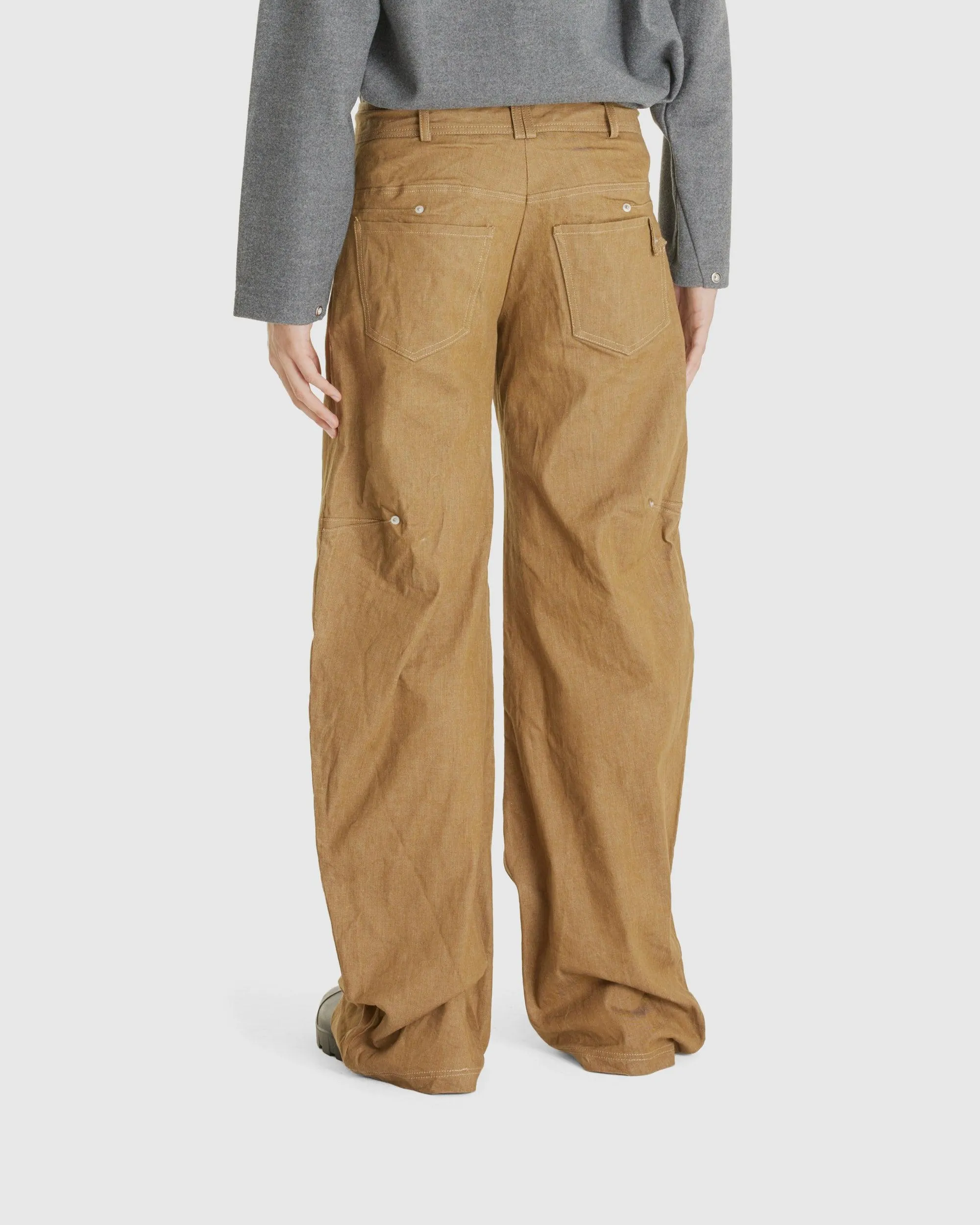 Max Creased Curved Baggy Denim Trousers