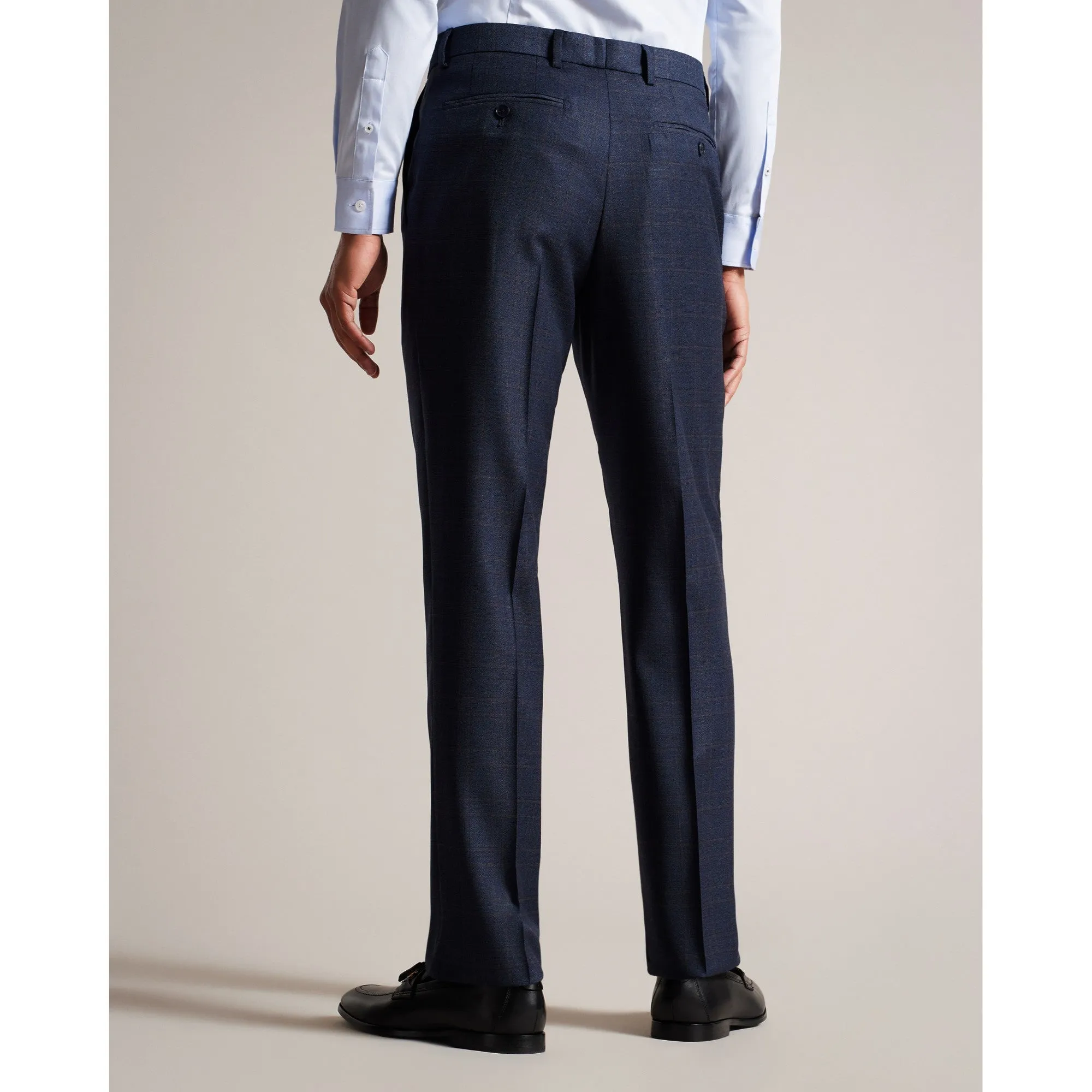 Men Mps-Cromts-Navy Choc Check Trouser - Navy