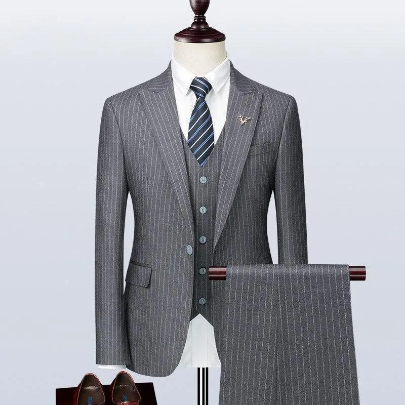 Men Suit - Alberto Striped 3-Piece Suit