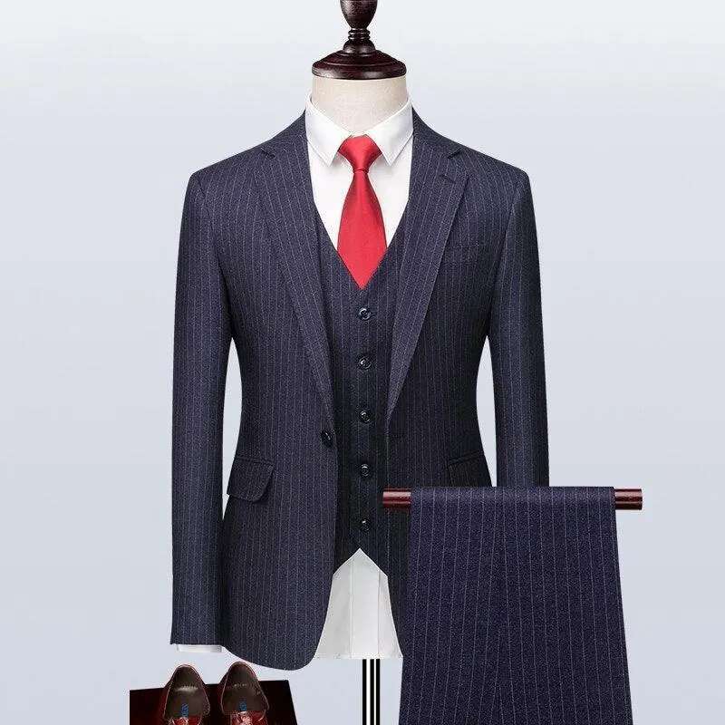 Men Suit - Alberto Striped 3-Piece Suit