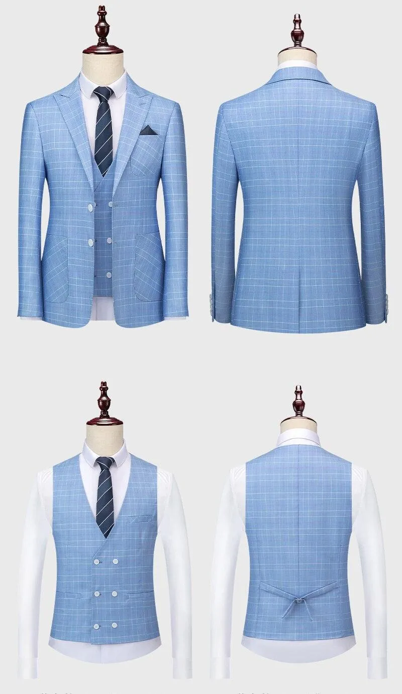 Men Suit - Massimo Plaid 3-Piece Suit