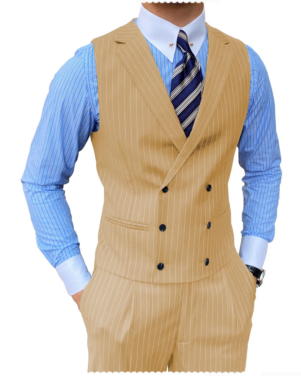 Men's 2 pieces Mens Suit Notch Lapel Striped For Wedding (Blazer Pants)