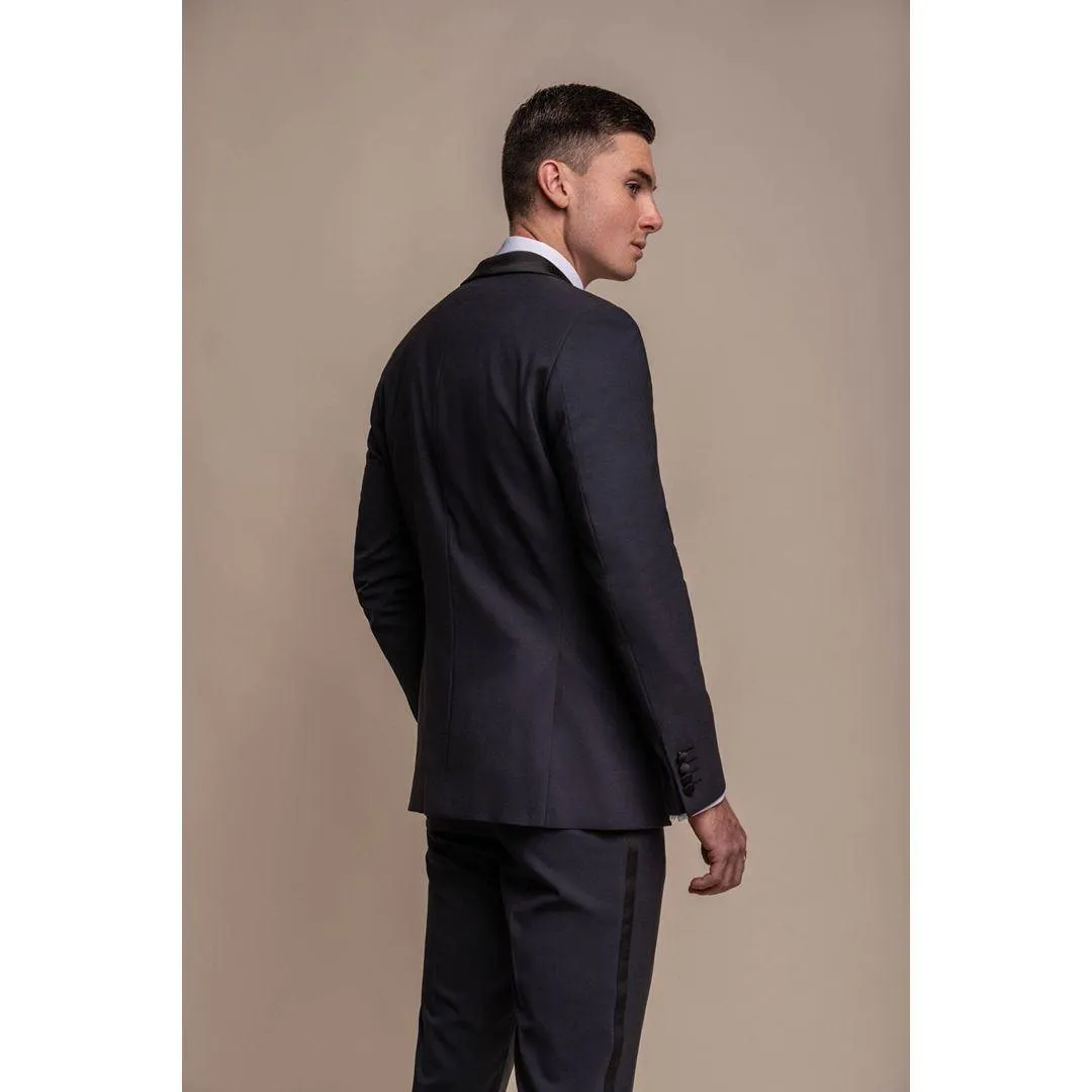 Mens Navy Tuxedo 2 Piece Shawl Collar Suit