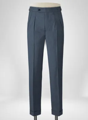 Napolean Stretch Space Blue Highland Wool Trousers