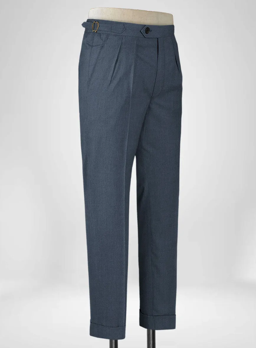 Napolean Stretch Space Blue Highland Wool Trousers