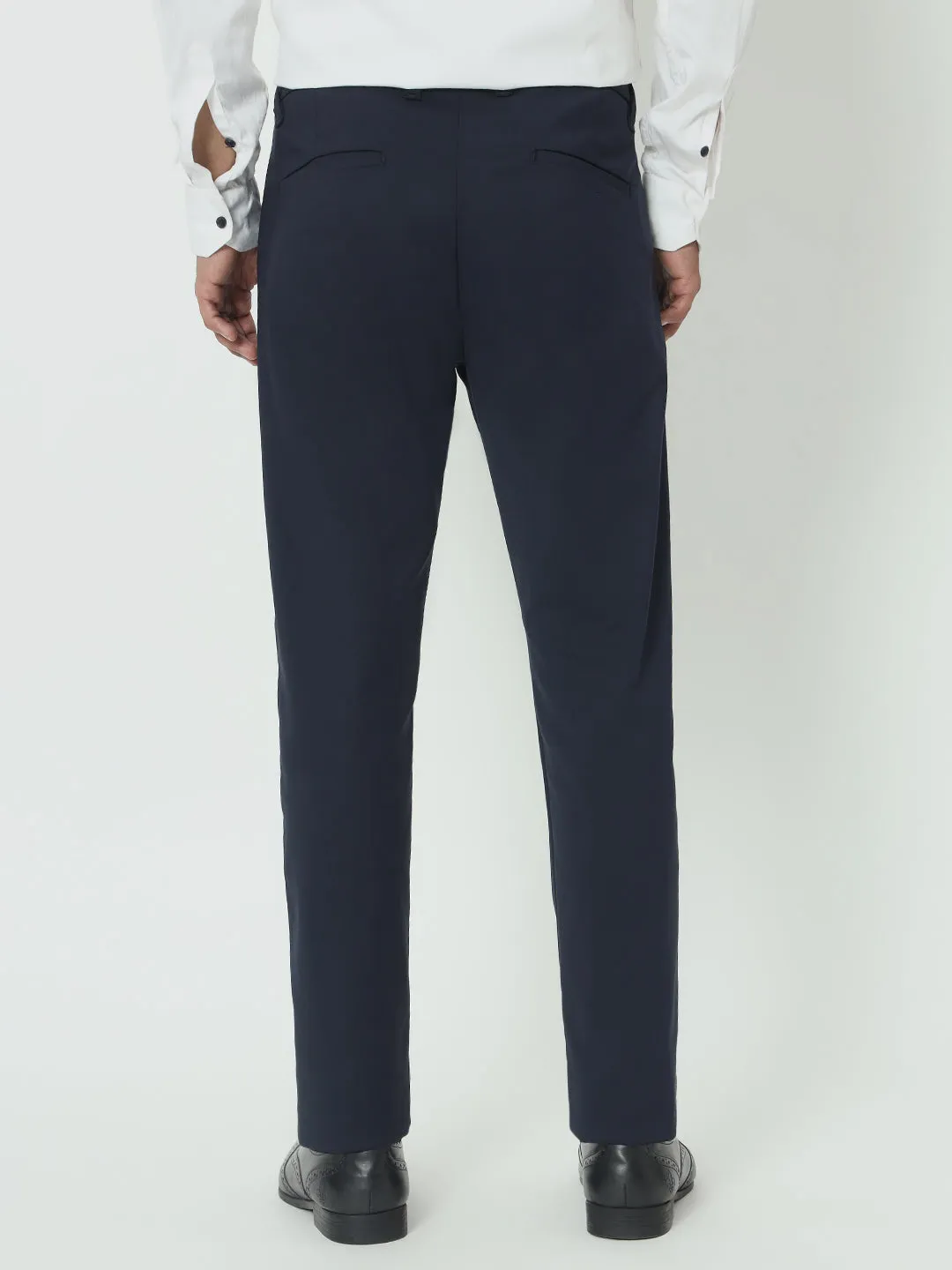 NAVY BLUE SLIM TROUSERS