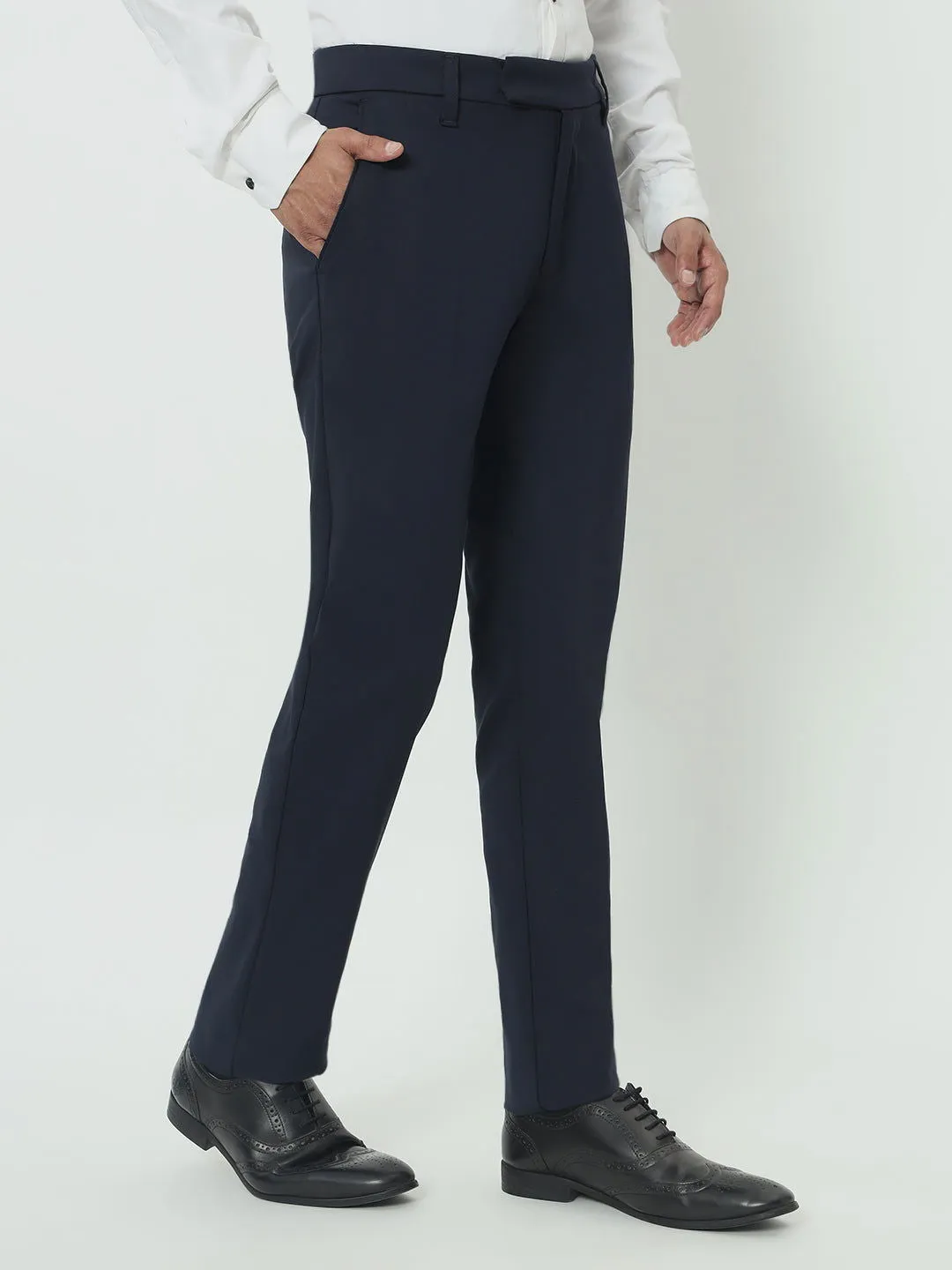 NAVY BLUE SLIM TROUSERS