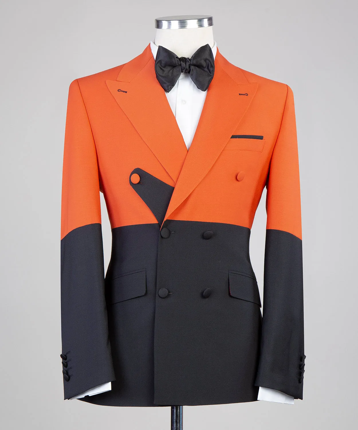 Orange and Black Double Breasted Suit