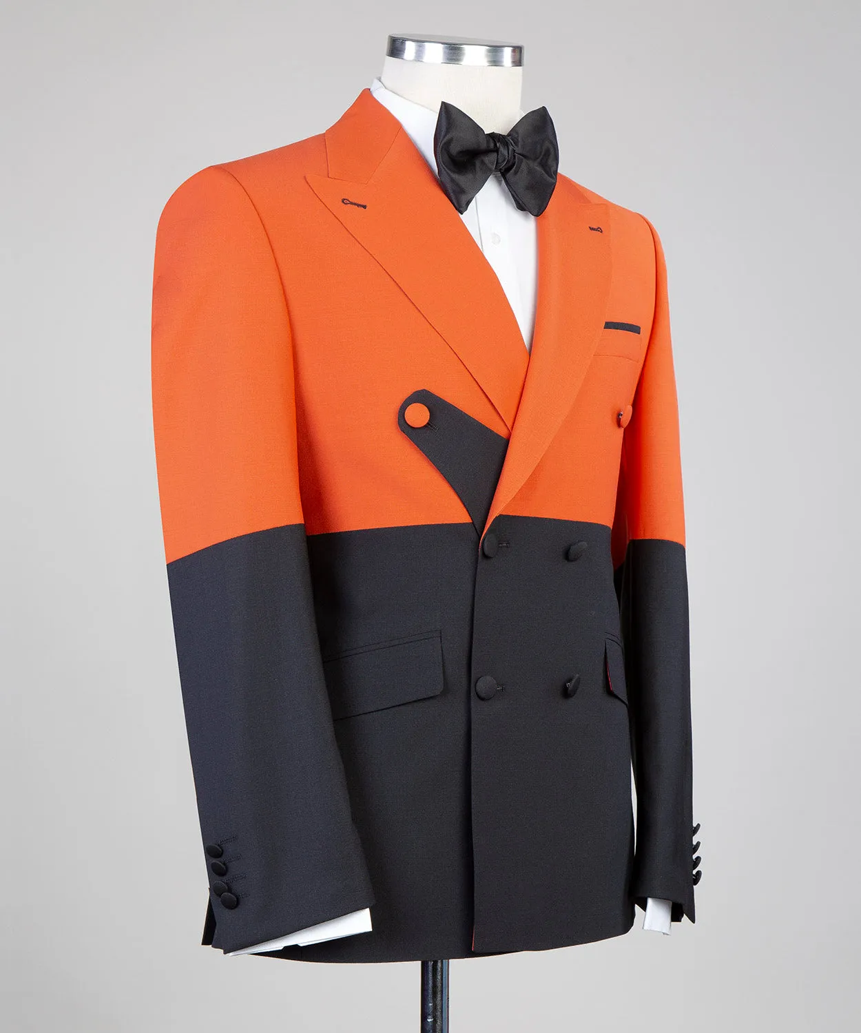 Orange and Black Double Breasted Suit