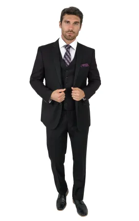 PIETER BLACK TAILORED FIT 3 PC SUIT