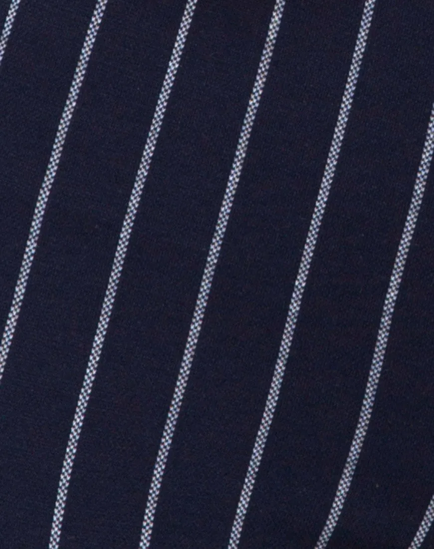 Pin Pants in Navy Pinstriped