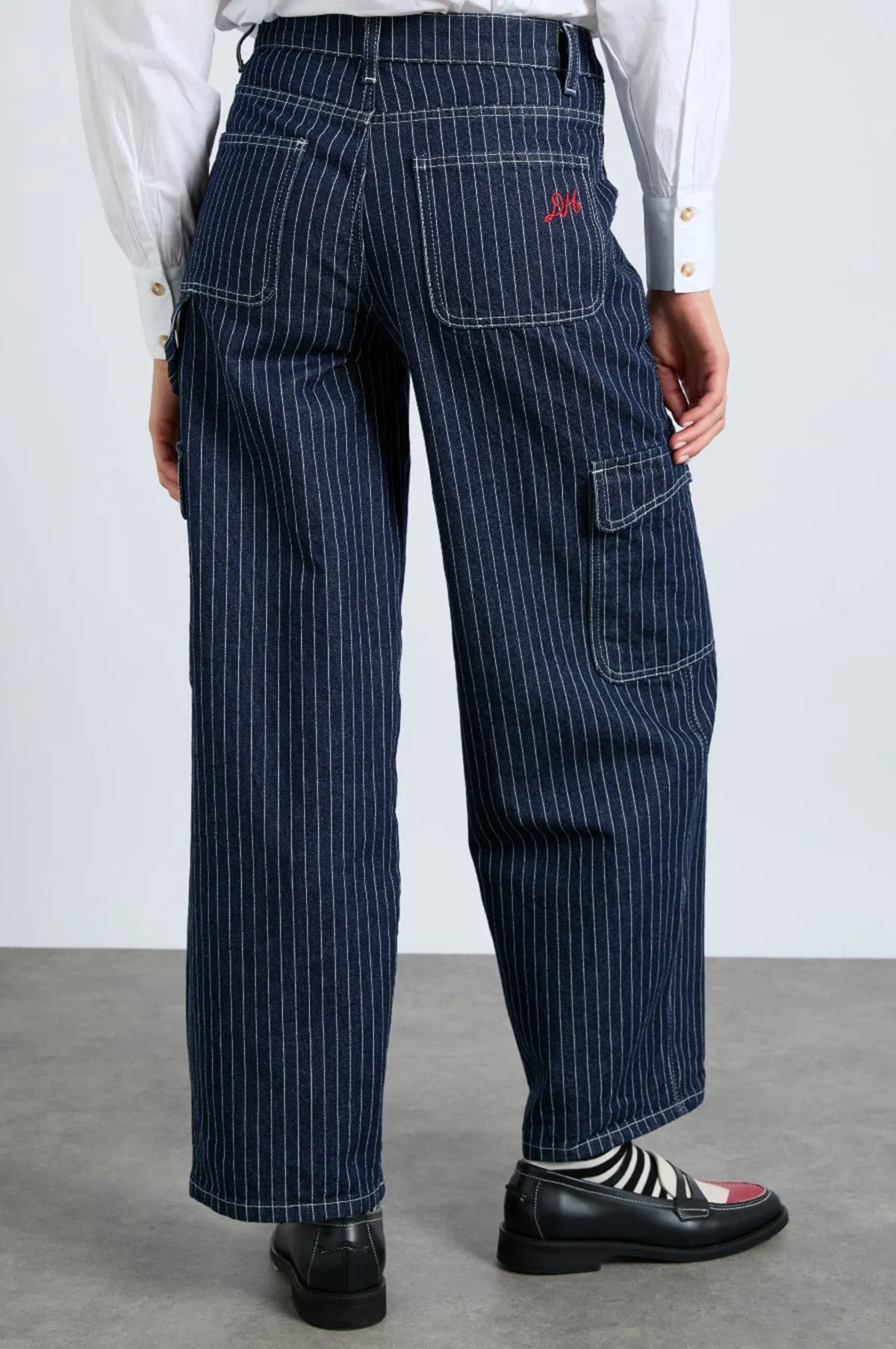 Pinstripe Denim Cargo Blue