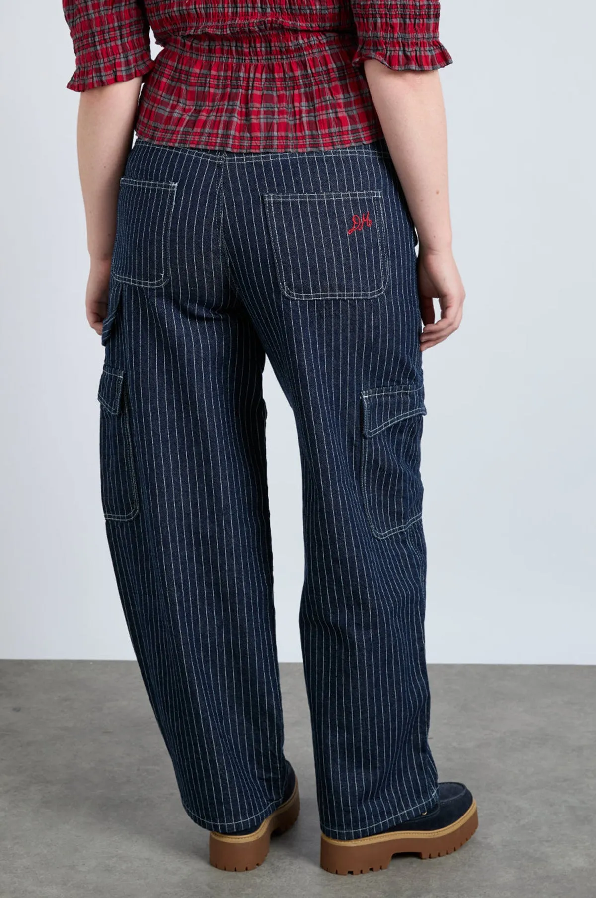 Pinstripe Denim Cargo Blue