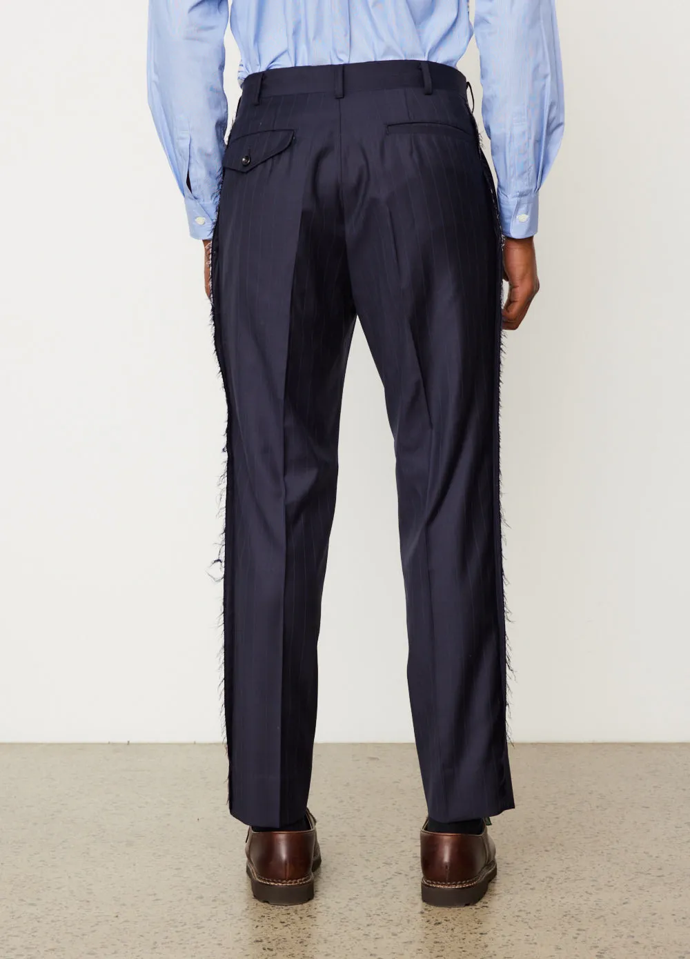 Pinstripe Raw Edge Trousers