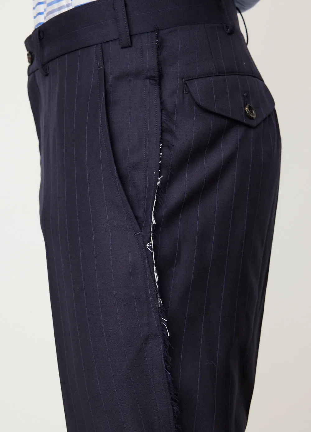 Pinstripe Raw Edge Trousers