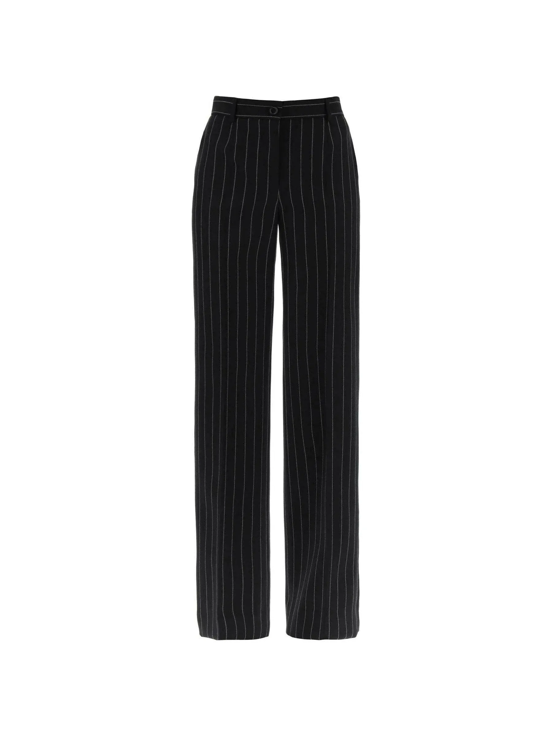 Pinstriped Wool Trousers