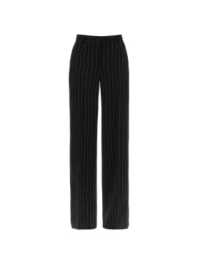 Pinstriped Wool Trousers