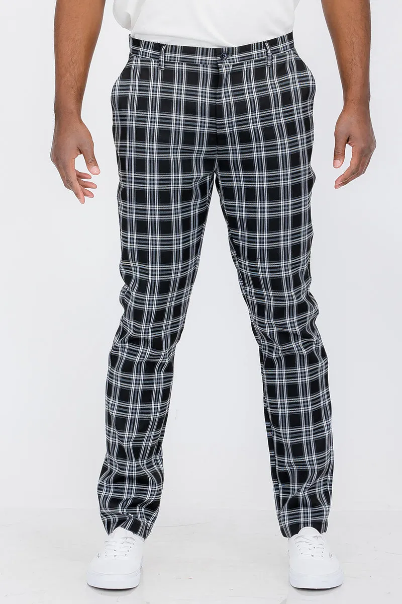 Plaid Slim Fit Pants