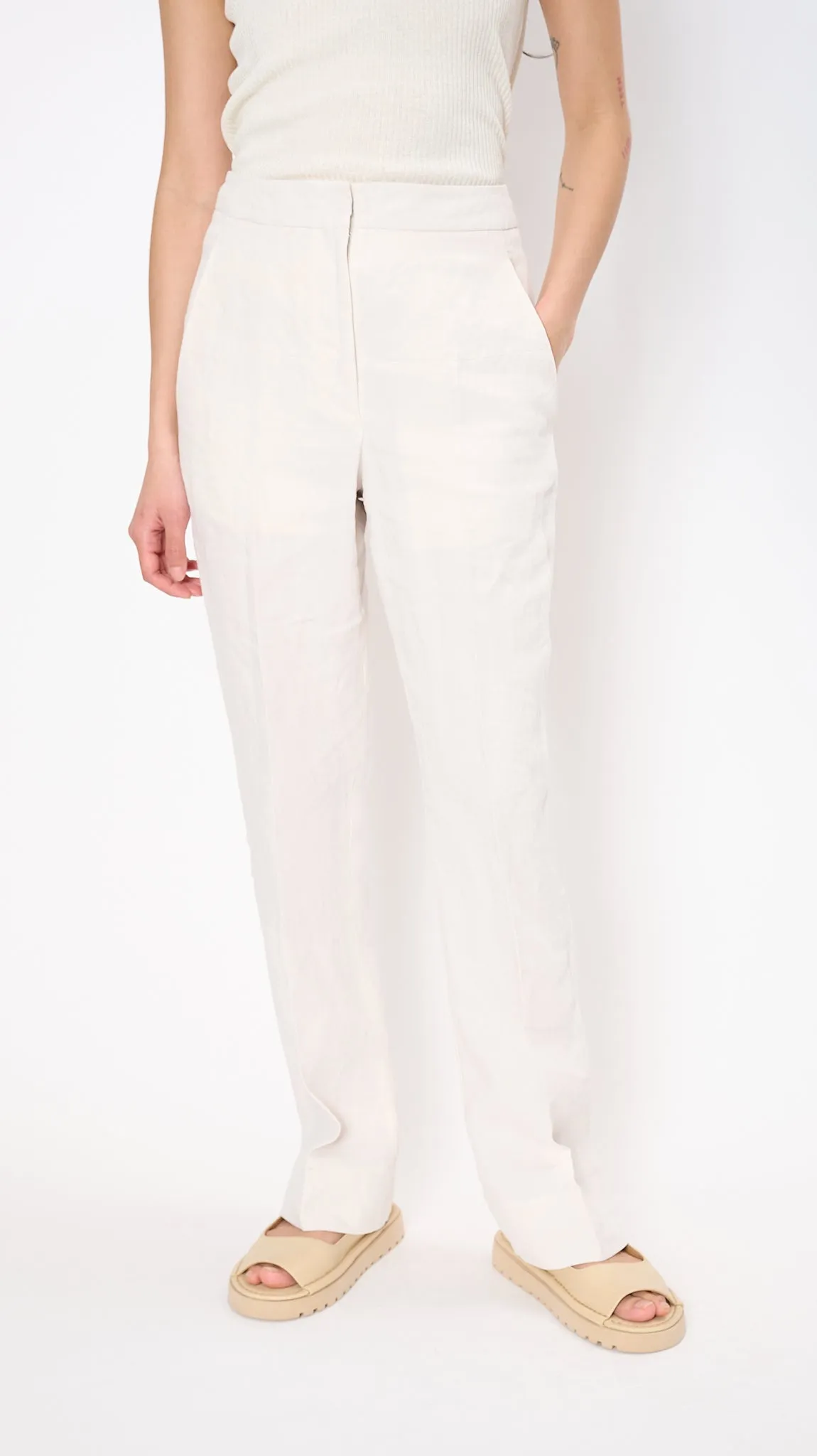 Poleonis 2 Straight Leg Pants in White Sand