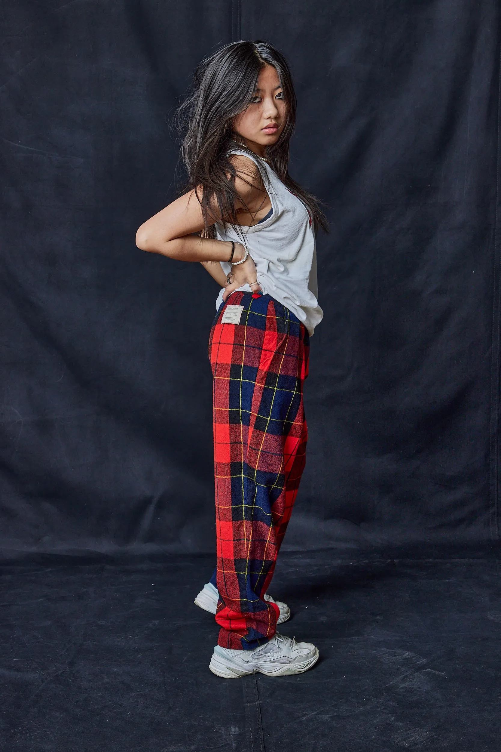 Red Tartan Wool Pants