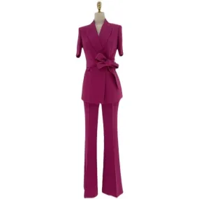 Rose Belted Women Pant Suit