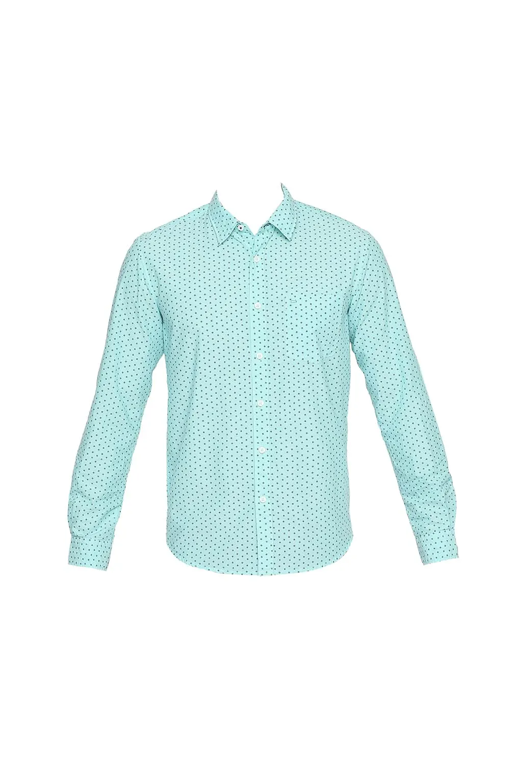 Slim Fit Chambray Printed Shirt