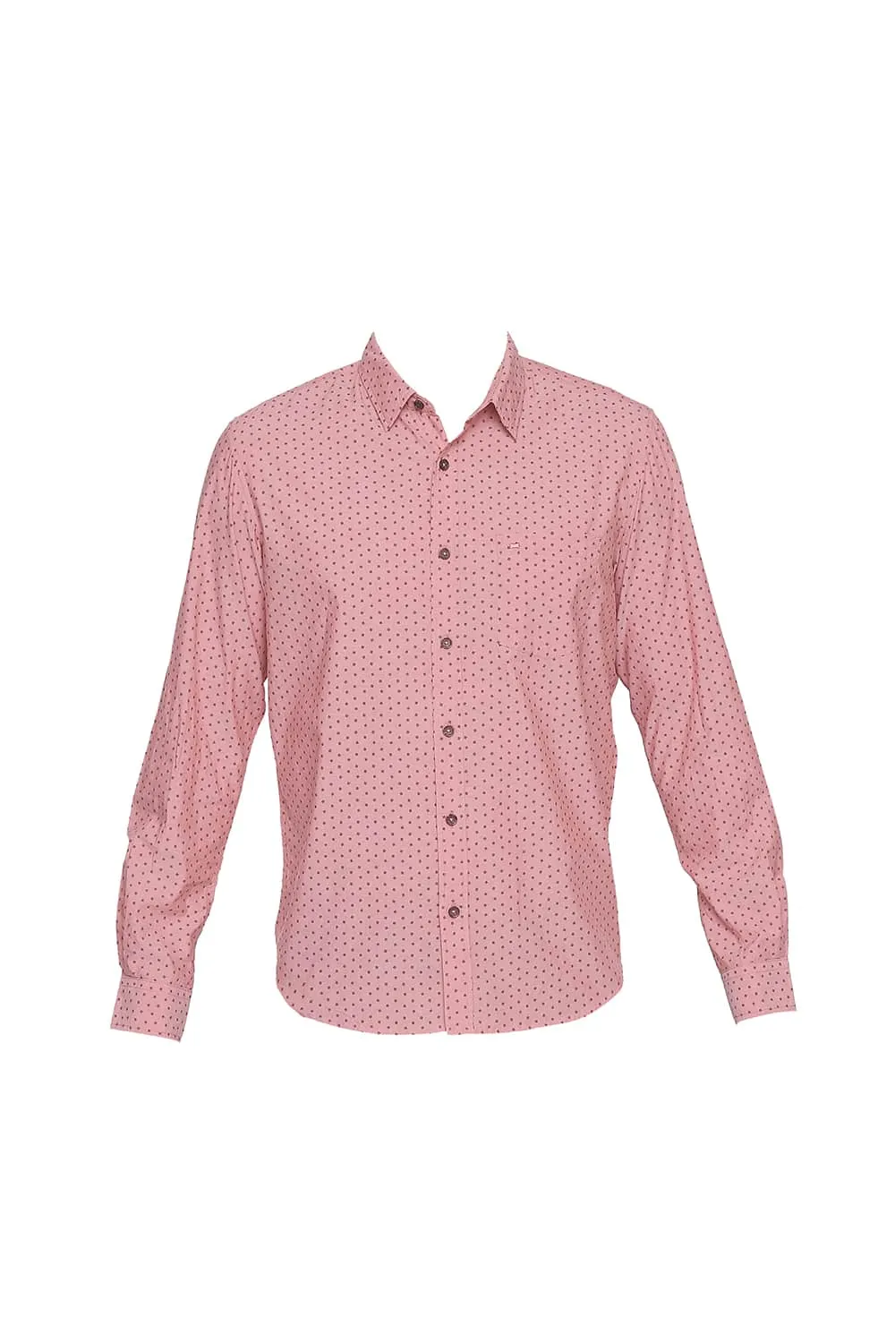 Slim Fit Chambray Printed Shirt